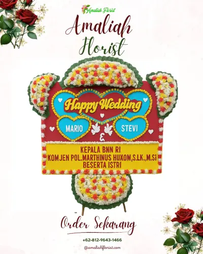 Karangan Papan Bunga Pernikahan di Platinum Hotel & Convention Hall Balikpapan